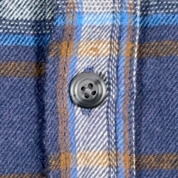 Eddie Bauer Shirt Adult 2XL Blue Plaid Flannel Cotton Outdoor Canyon Workwear - Picture 8 of 11